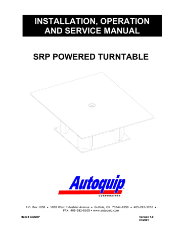 Autoquip Series 35 Powered Turntable Owner Manual | Manualzz