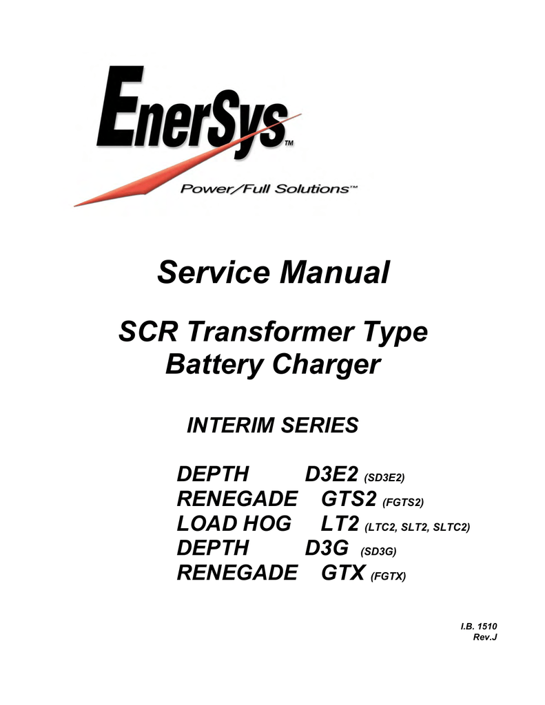 Service Manual, . 1510 - Industrial Batteries and Chargers | Manualzz