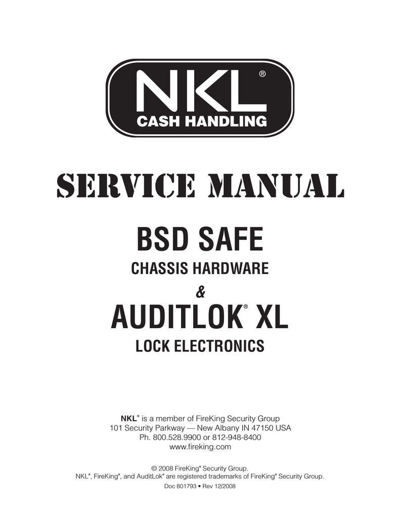 Nkl Auditlok Xl And Bsd Safe Service Manual Manualzz