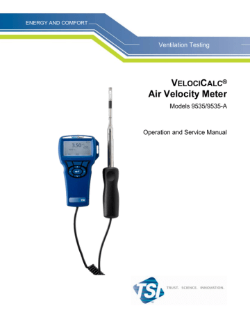 TSI Air Velocity Meter 9535/9535-A Operation and Service Manual | Manualzz