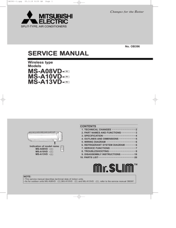 Service Manual Ms A08vd Ms A10vd Ms A13vd Manualzz