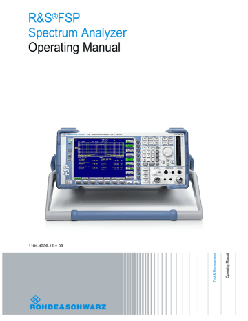 Rohde&Schwarz FSP Operating Manual | Manualzz