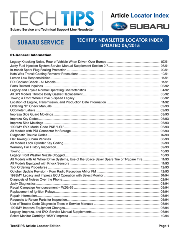 10 Subaru Technical Information System Manualzz