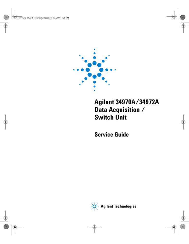 PDF Agilent 34970A /34972A Data Acquisition / Switch Unit | Manualzz
