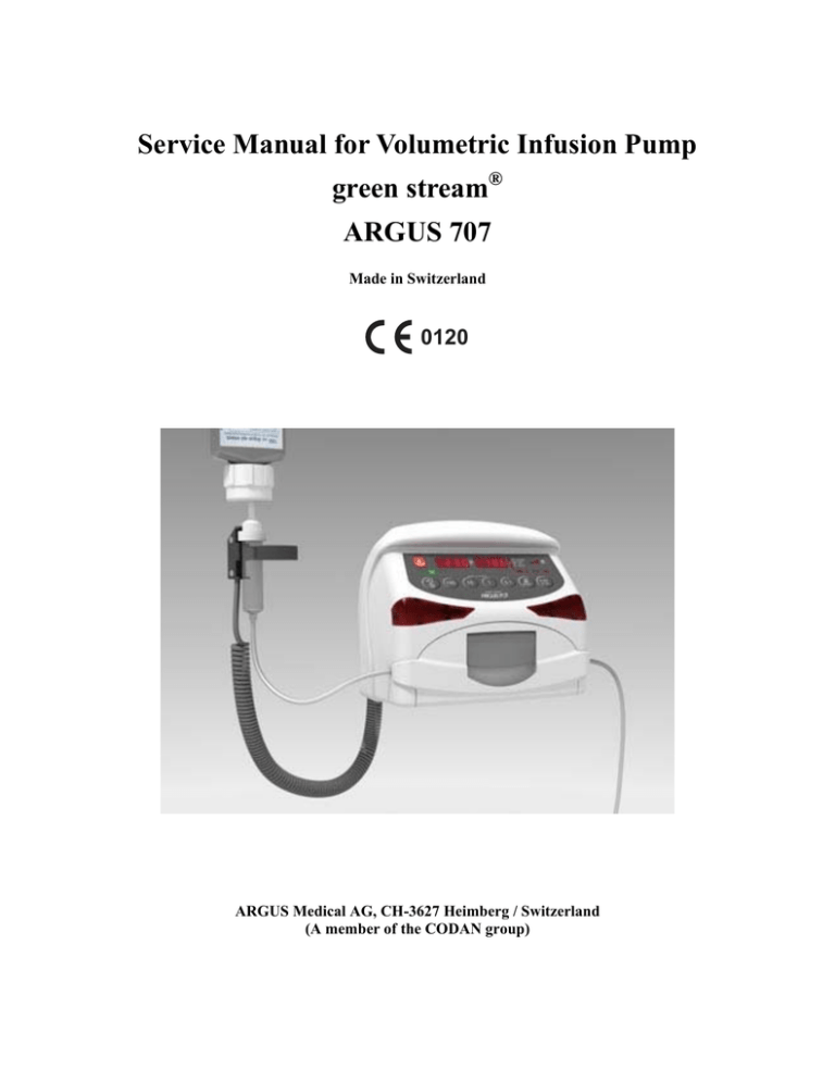 ARGUS 707 Infusion Pump Service Manual Manualzz