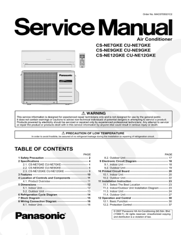 Panasonic Air Conditioner Manualzz