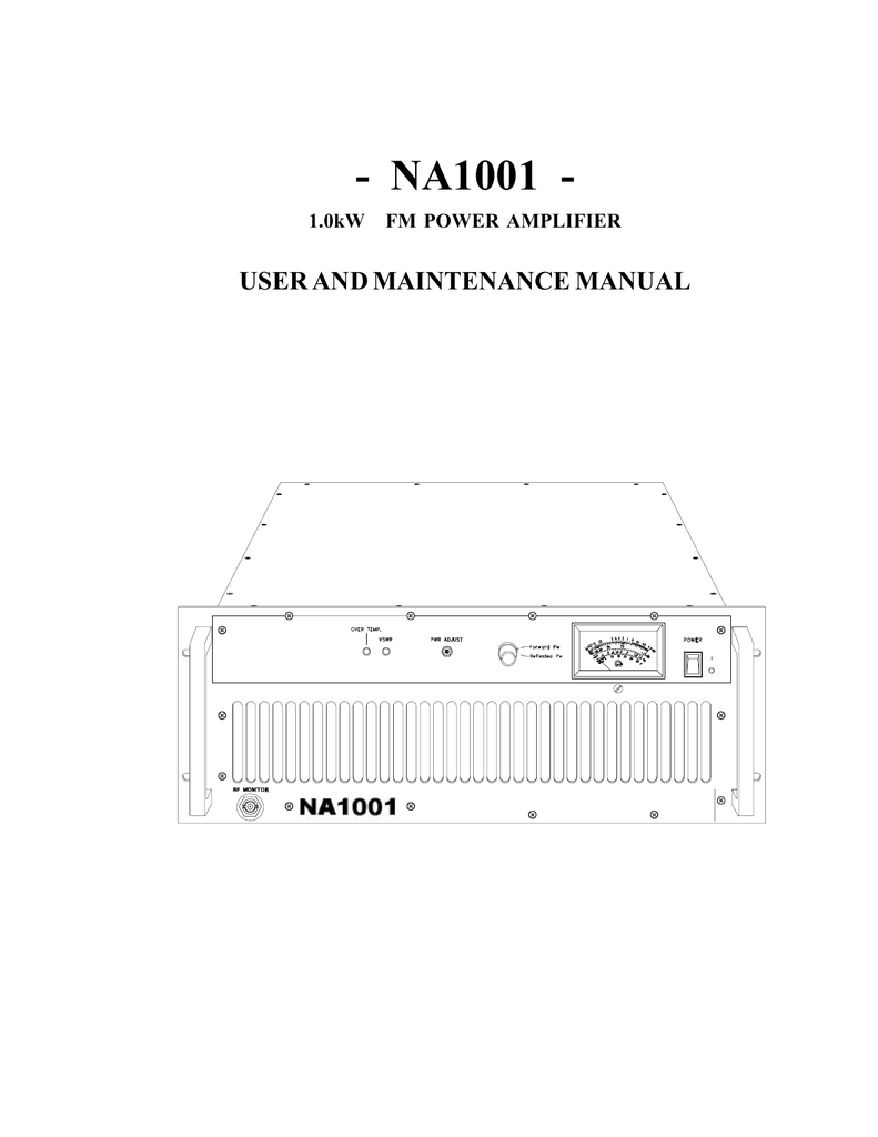 NA1001 MANUAL | Manualzz