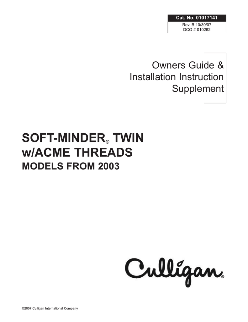 Culligan estate 2 parts diagram