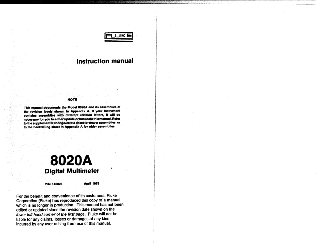 Fluke 8000a manual pdf