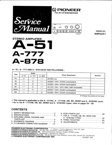 Pioneer A 51 Manualzz