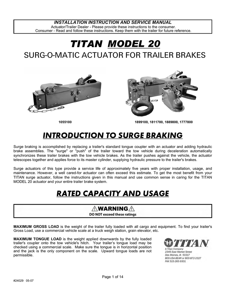 Titan Model 20 Titan International Manualzz Com