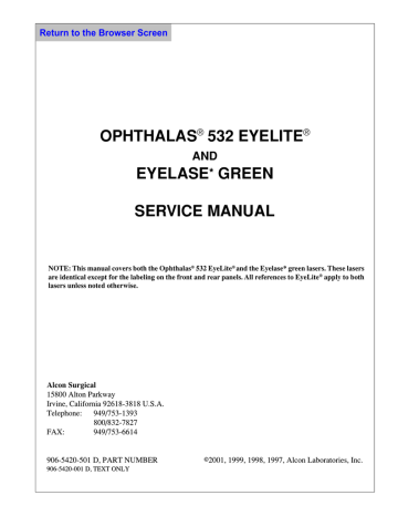 Ophthalas 532 Eyelite Service Manual Manualzz