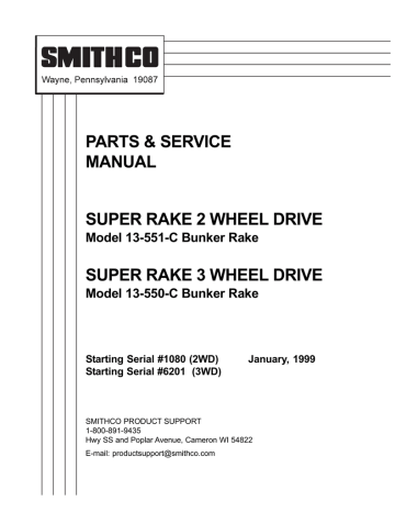 Smithco Super Rake sn 6201 – 6279/1080 – 1120 Owner's Manual | Manualzz