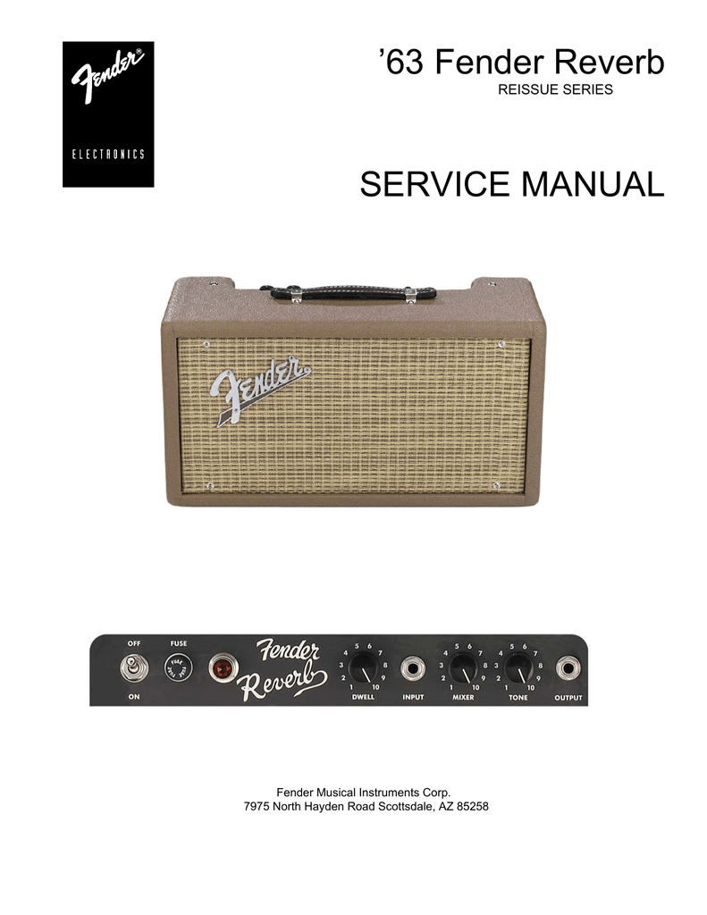 63 Fender Reverb Service Manual Manualzz