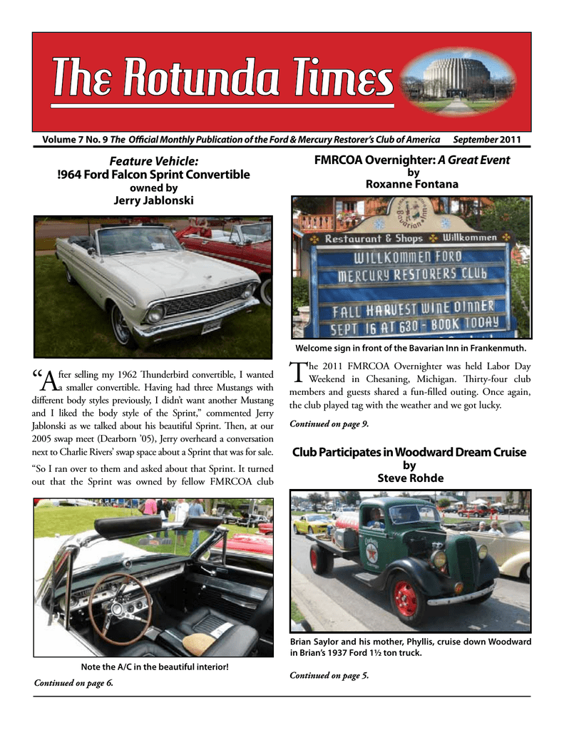 ford convertible truck on November 2011 Ford Mercury Restorers Club Of America Manualzz