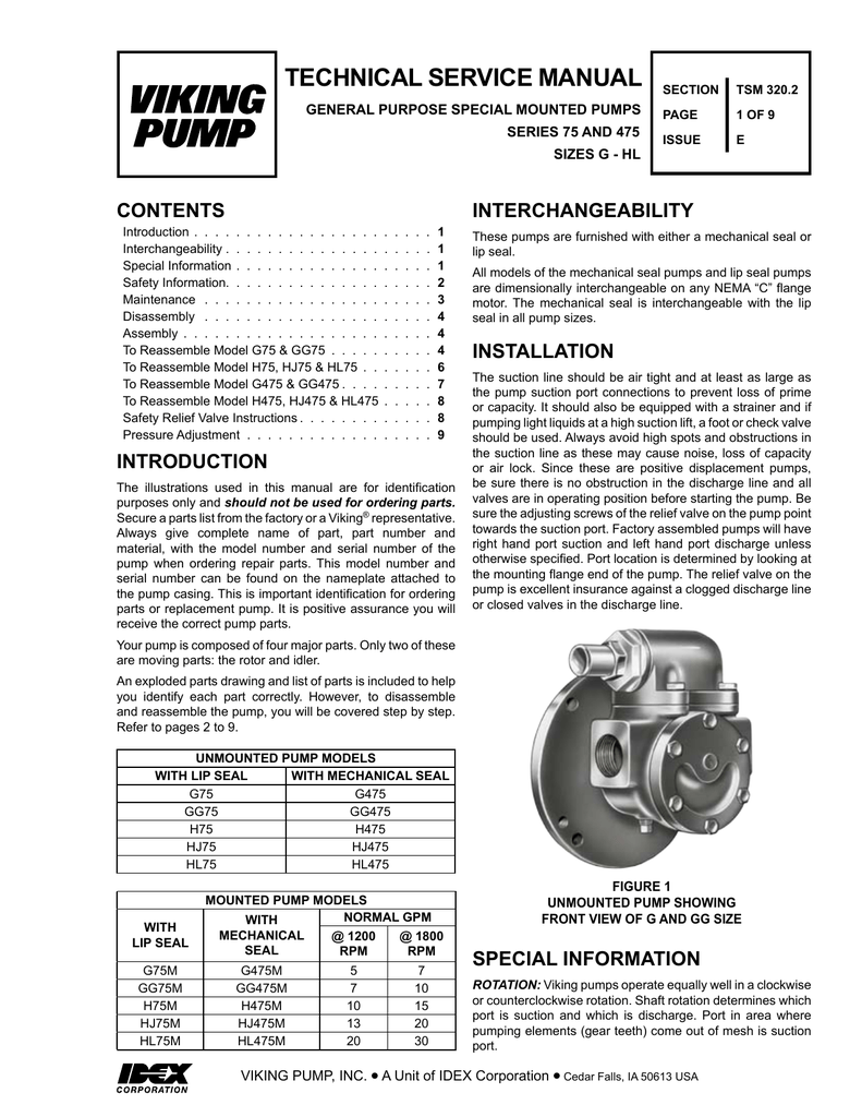 Viking Pump Technical Service Manual 320.2 for General | Manualzz