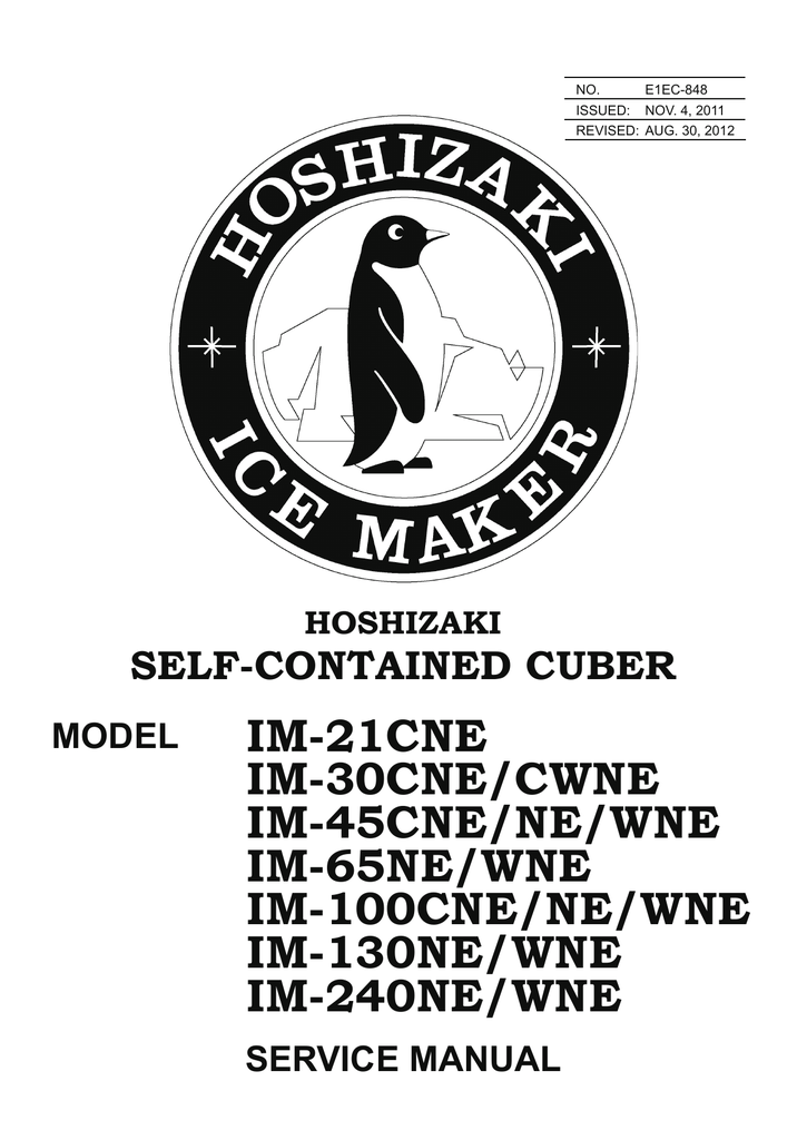 Hoshizaki IM45CNE/NE/WNE Service manual Manualzz