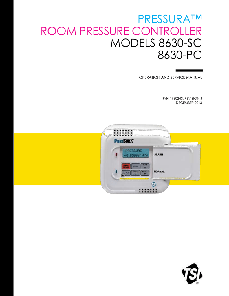 Pressura Room Pressure Controller Models 8630-SC 8630-PC | Manualzz
