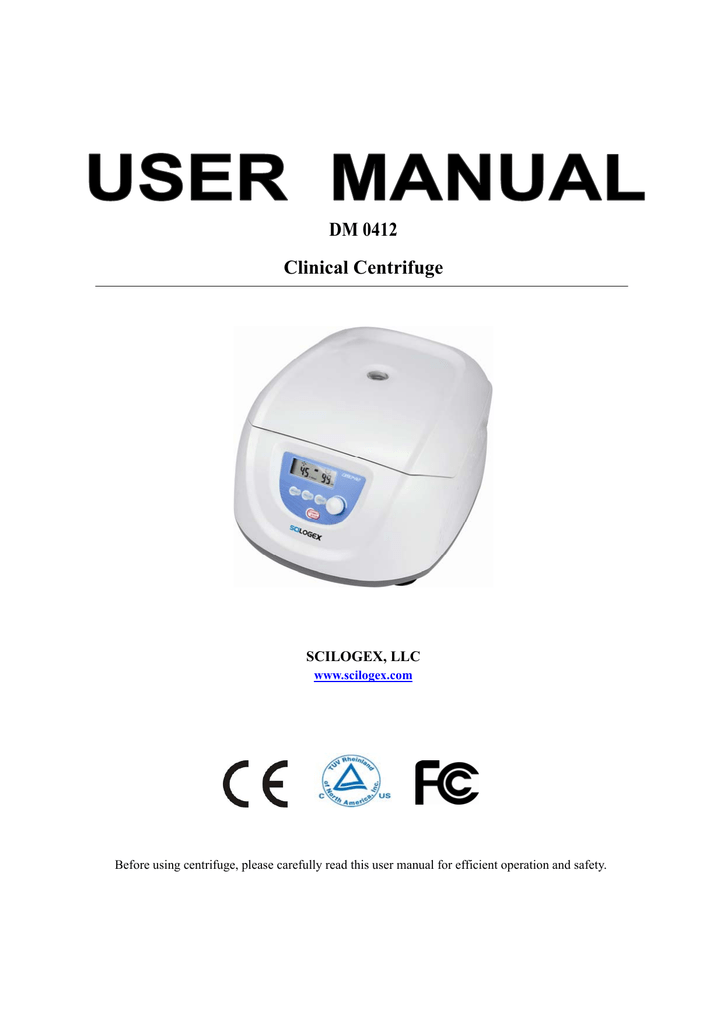 DM0412 ClinicalCentrifuge Manual Manualzz