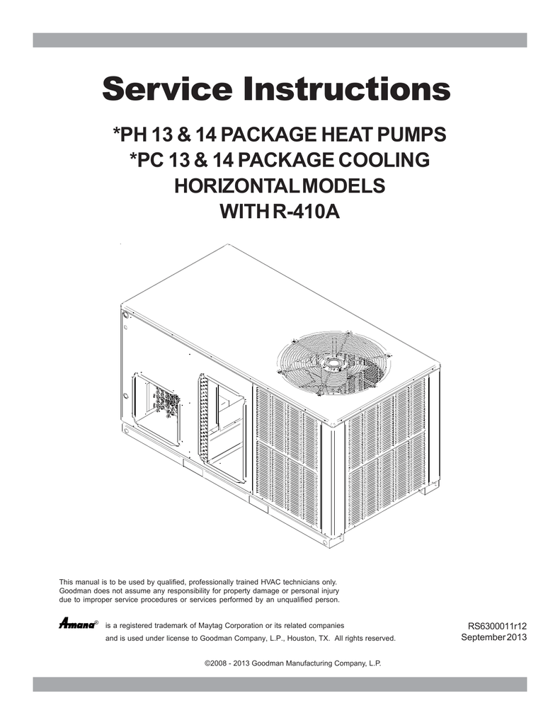 Goodman Subcooling Chart