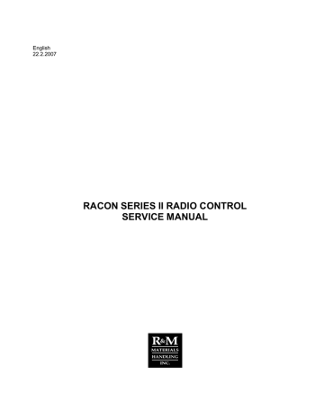 Owner S Manual For Racon Series Ii Radio Control Systems Manualzz