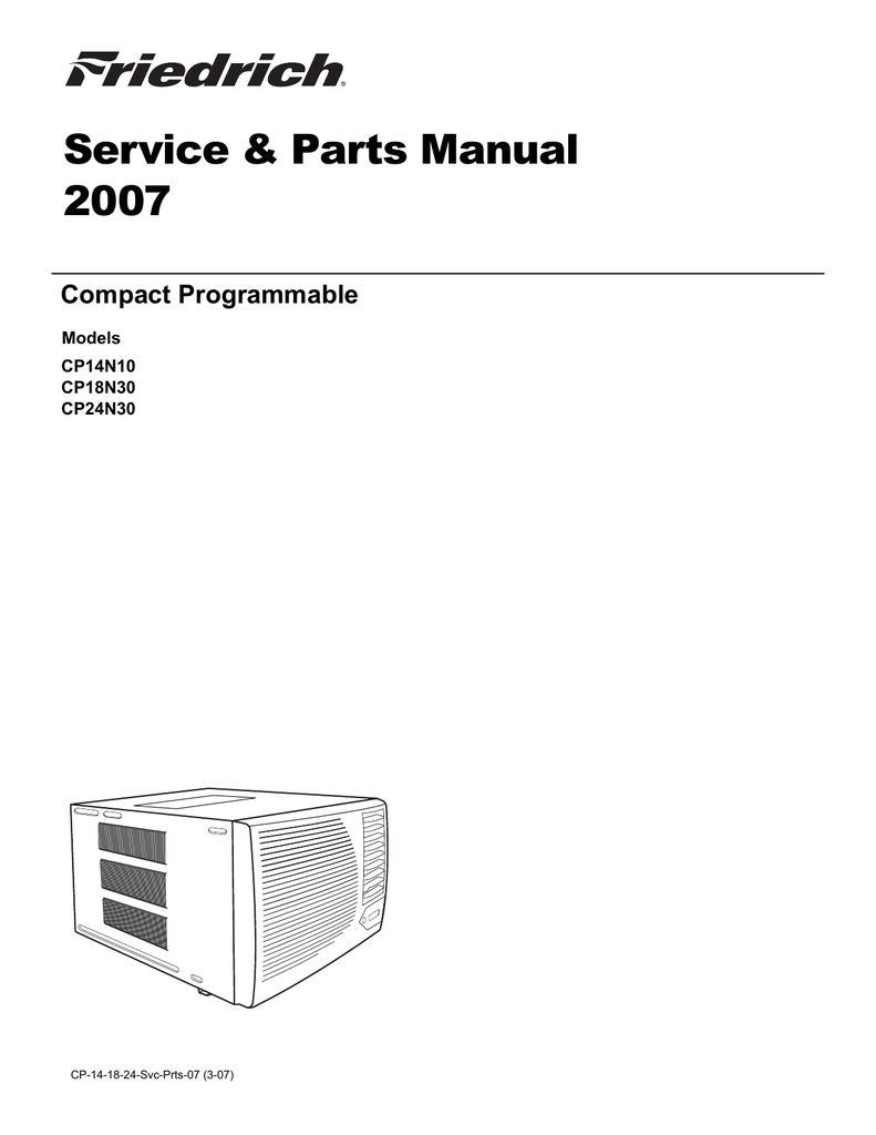 Friedrich CP14N10 Air Conditioner Owner's Manual | Manualzz