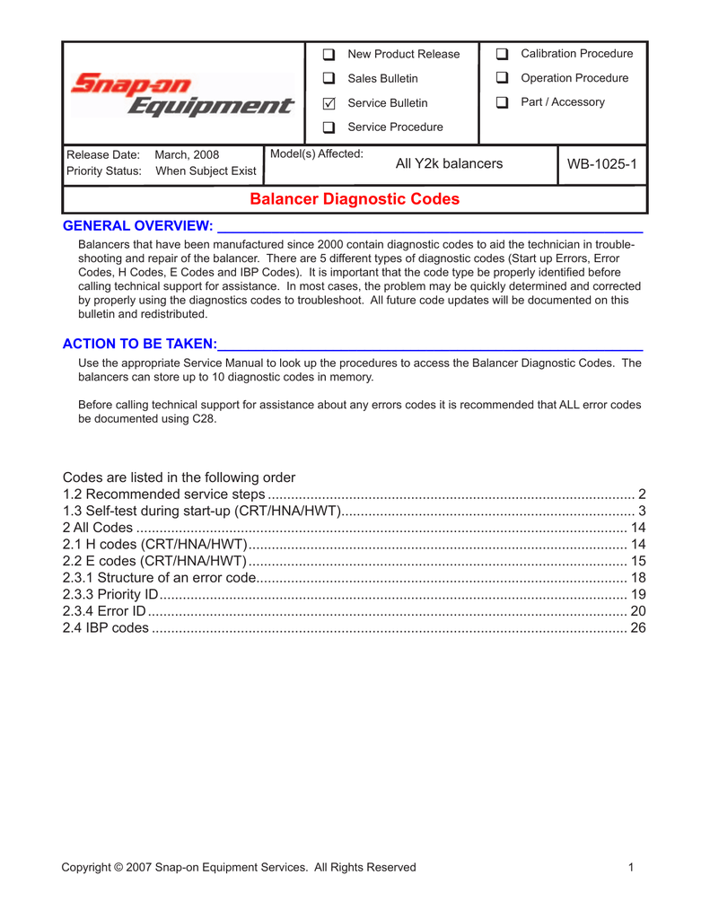 Balancer Diagnostic Codes Manualzz