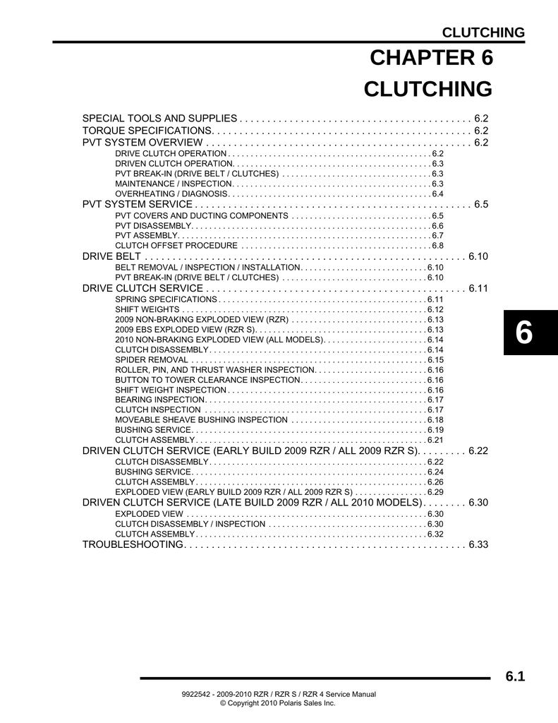 Polaris Clutching Manualzz