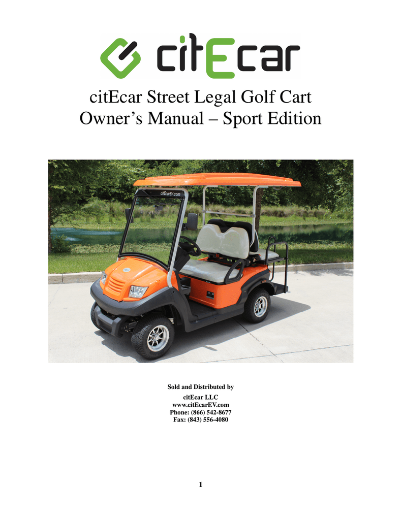Sport Golf Cart Manual citEcar Electric Vehicles Manualzz