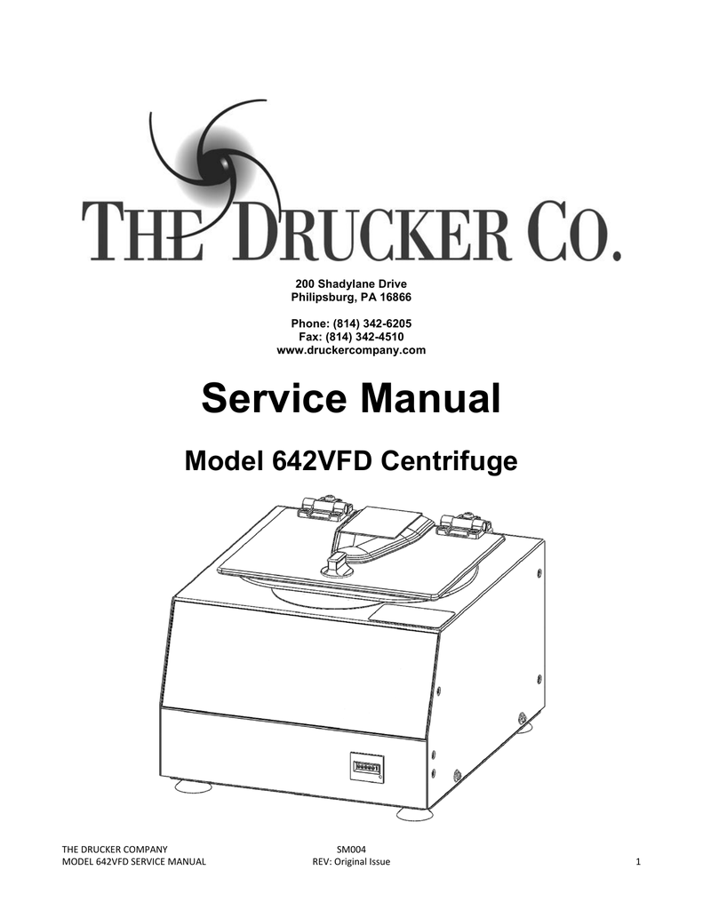 Service Manual - Drucker Diagnostics | Manualzz