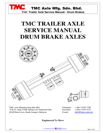 Tmc Trailer Axle Service Manual Drum Brake Axles Manualzz