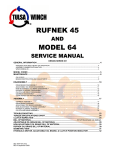 Tulsa Winch Rufnek 45, 64 Service Manual