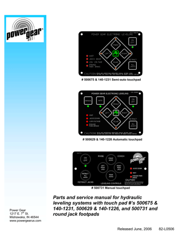 Parts and service manual for hydraulic leveling | Manualzz