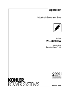 Kohler 20-2000kW Generator Set Operation Manual