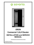 Savaria ORION Commercial 'LULA' Elevator Installation and Service Manual