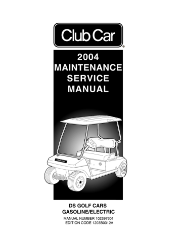Club Car DS Golf Cars 2004 Service manual | Manualzz