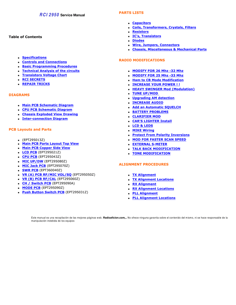 Rci 2950 Secrets Service Manual Manualzz