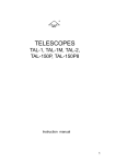 NPZ Optics Telescope TAL 1, TAL 1M, TAL 2, TAL 150P &amp; TAL 150P8 Instruction Manual