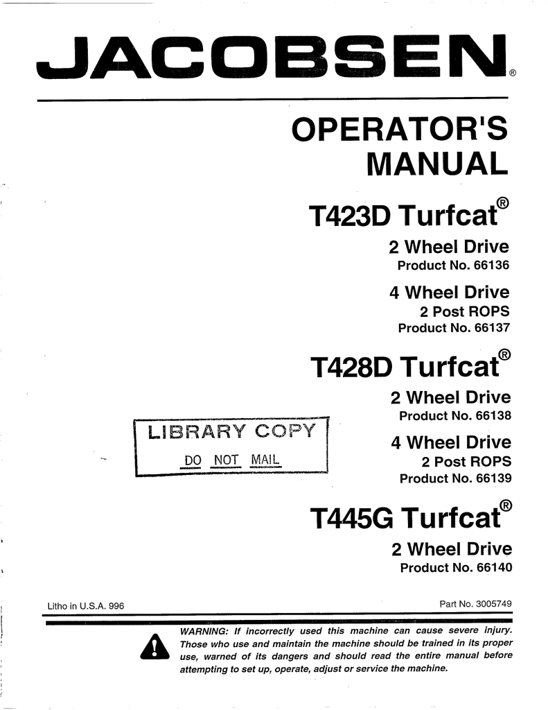 Operator`s Manual | Manualzz