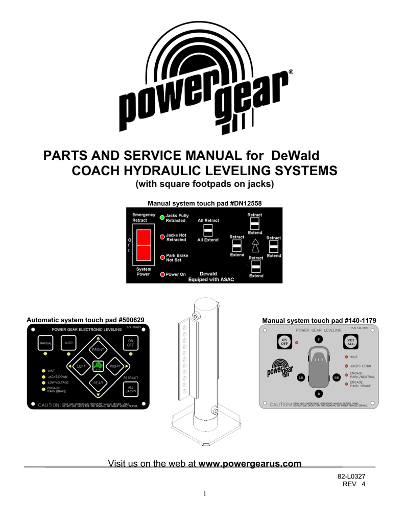 Parts And Service Manual For Dewald Coach Hydraulic