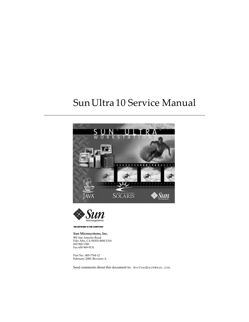 Sun Ultra 10 Service Manual Freebsd Developer Home Pages Manualzz