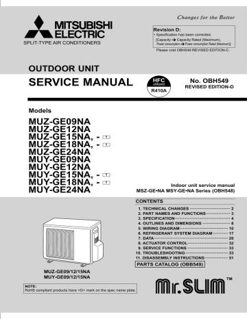 Service Manual Mitsubishi Electric Cooling Heating Manualzz