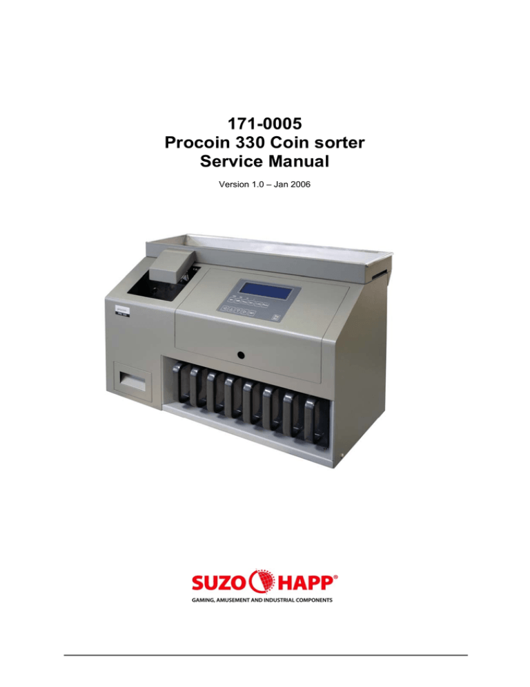 171 0005 Procoin 330 Coin Sorter Service Manual Manualzz