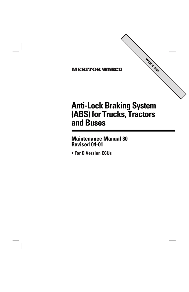 AntiLock Braking System (ABS) for Trucks Manualzz