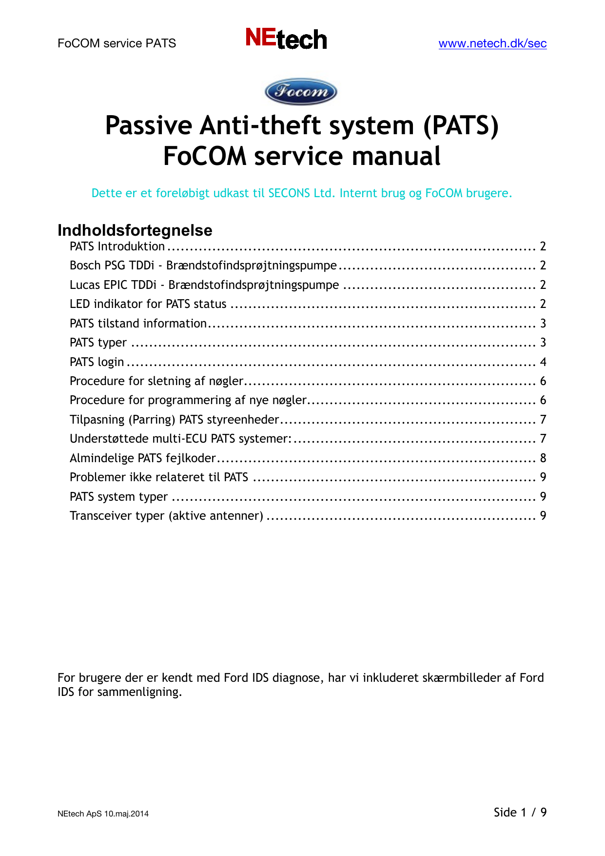 Passive Antitheft system (PATS) service manual Manualzz