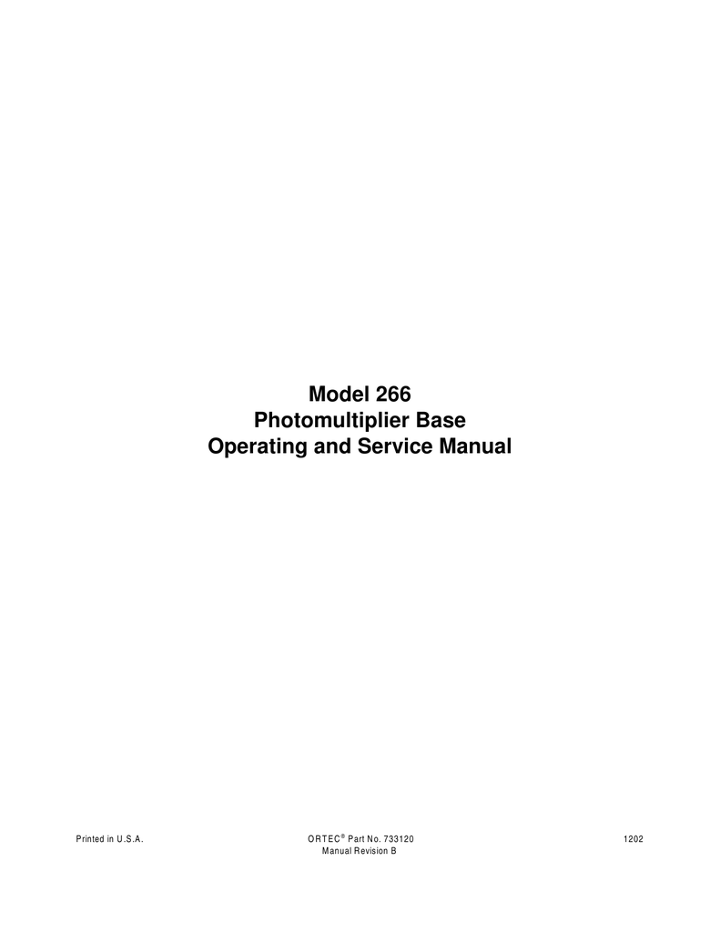 Ortec 266 Manual Manualzz