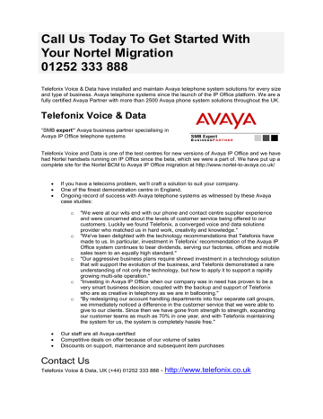 nortel BCM feature codes on Avaya IP Office | Manualzz