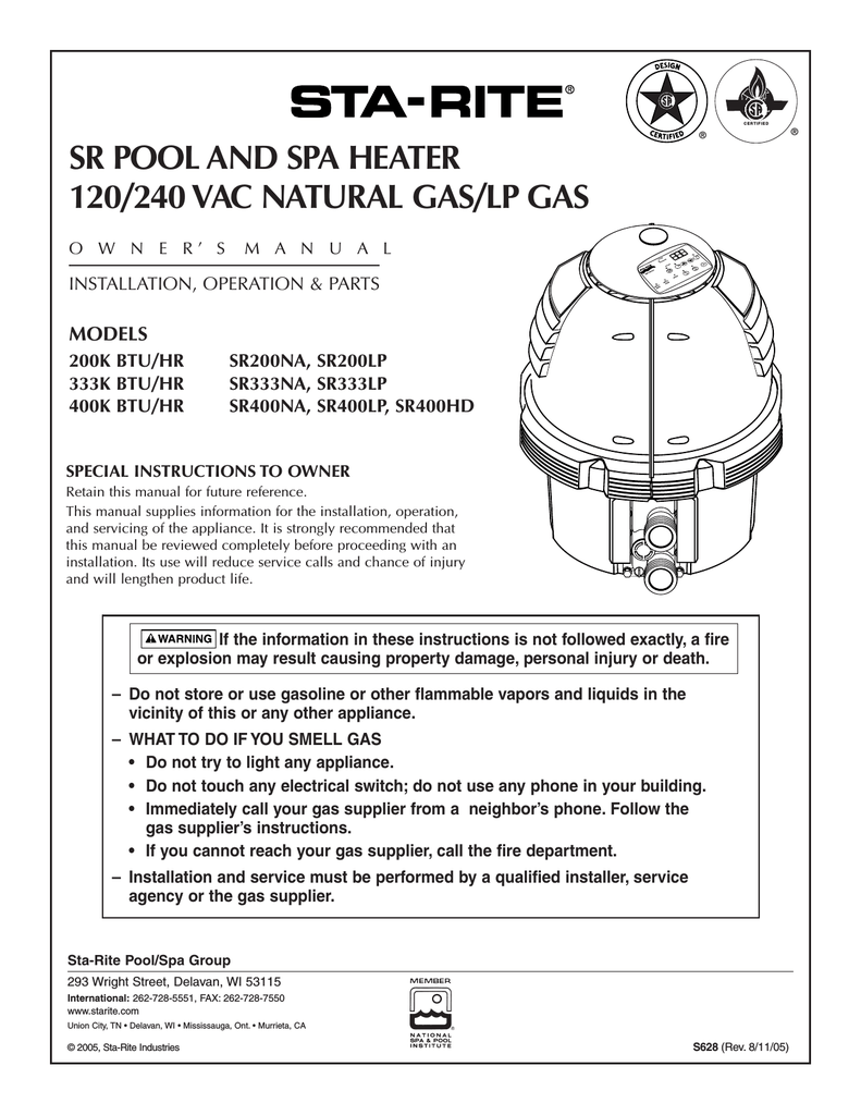 Sta Rite Max E Therm Heater Manualzz