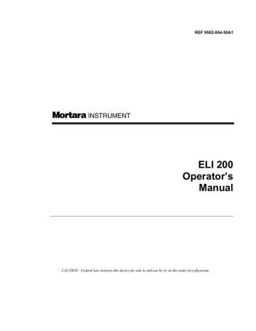 ELI 200 Operator`s Manual | Manualzz