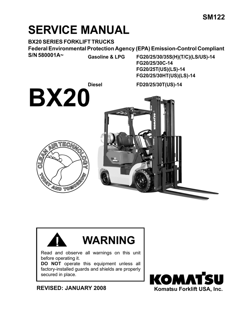 warning service manual - Komatsu Forklift USA, Inc. v3.1 ...